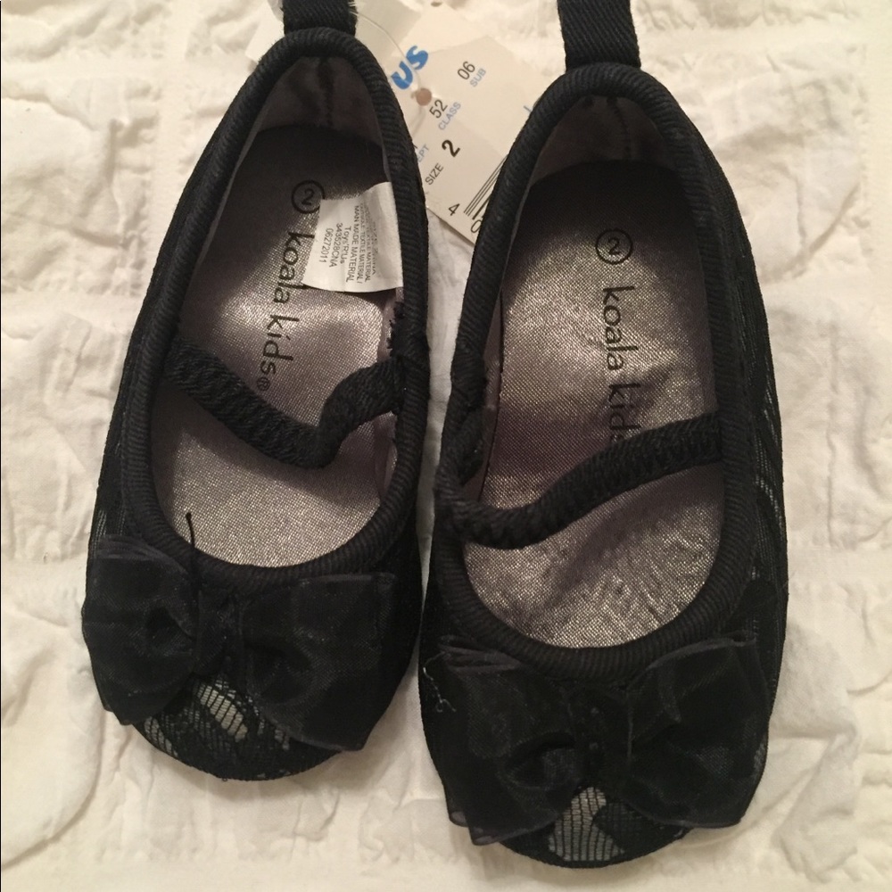 Koala Kids Black Lace Ballet Flats